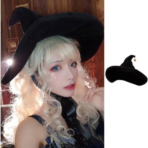 Witch Hat Halloween Costume Cosplay Wicked Witch Accessory Adult One Size Modern Witch Hat Halloween Knit Cap Women