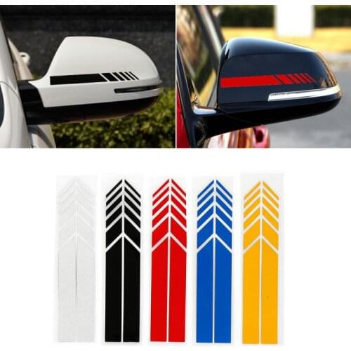 1Pair Auto Car Sticker Non Fading Fashion Color Stripe Car Sticker Racing Strips Side Rear View Mirror Decal Car Accessories