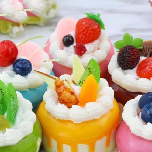 1Pcs Artificial Kitchen Fruit Cakes Dessert Fake Food Decoration Photography Pro Food Simulation Cake Model Tea Table Decoration