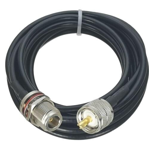 1Pcs RG58 N Female Jack Bulkhead Nut to UHF PL259 Male plug Connector Straight RF Jumper pigtail Cable 4inch~20M