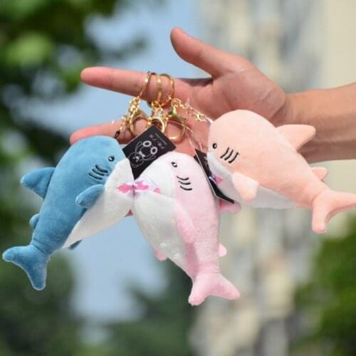 12CM Cute Soft Simulation Shark Plush Key Chain Pendant Toys Cartoon Whale Stuffed Doll Backpack Keychain Bag Pendant Kids Gifts