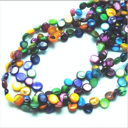 1 strings shell beads loose beads accessories 38cm length top drilled multi colors shell beads size 5-8mm for bracelets making