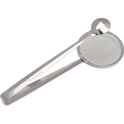 3Pcs/Lot Multi-functional Stainless Steel Clamp Strainer Filter Spoon With Clip Food Kitchen Oil-Frying Salad BBQ Filter Tools