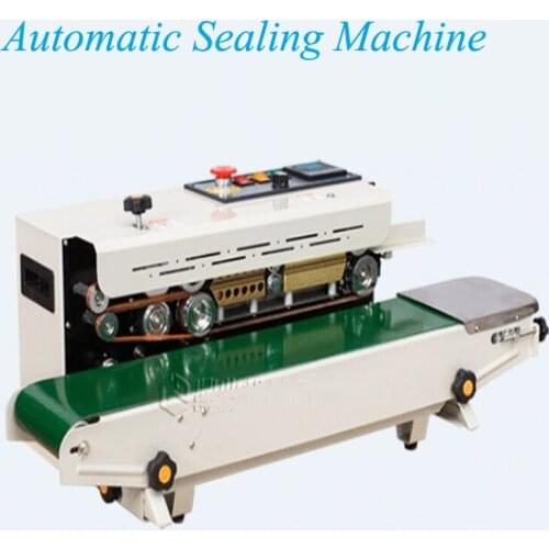 Automatic Continuous Band Sealer Polythene PVC Aluminum Foil Plastic Bag Heat Sealing Machine Bagging Sealing Machine FR-900C