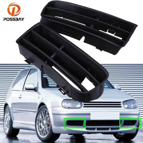 POSSBAY Car Front Bumper Grills Fog Lights Lower Racing Grille Cover for VW Golf/Variant/4 Motion 1998-2006 Exterior Details