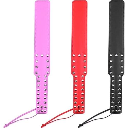 BDSM Flogged PU Leather Whip Restraint Fetish Faux Leather Poundle Spanking Paddle Cosplay Game Adult Flirting Sex Toys