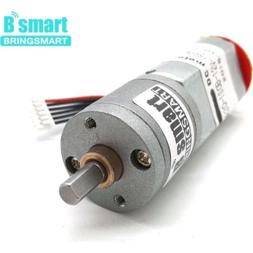 Bringsmart D Shaft Small Encoding Motor JGA20-180B Encoder Gear Electric Motor DC 12 Volt Gearbox With Mini Hall Code Disk