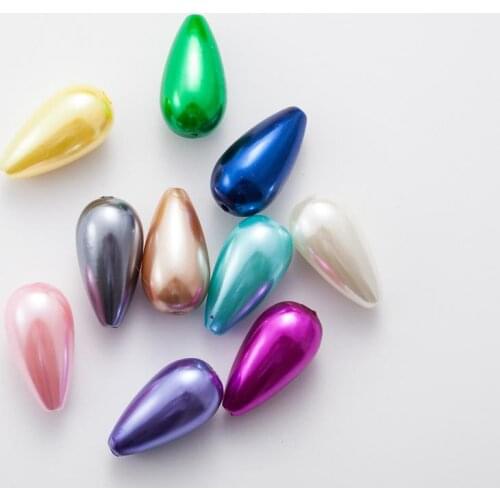 2019 Mixed 12*22mm 20PCS/lot ABS Imitation Pearl Beads Drop Shape Big Size Necklace bracelet earrings Jewelry Making Craft DIY