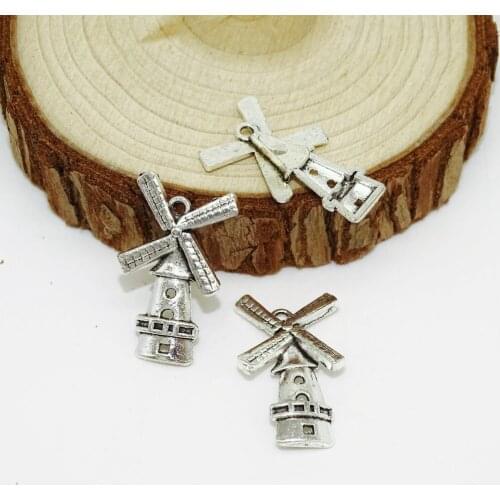 DIY Jewelry Findings Wholesales Antique Silver Alloy The Windmill House Charm Vintage Jewelry Findings Accessories