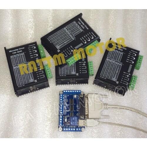 4pcs CW5045 50V 4.5A stepper motor Driver with 5 Axis breakout board for NEMA17 NEMA23 stepper motor CNC Router Milling Machine