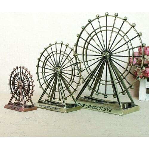 New Alloy Rotating Ferris Wheel Figurines Nordic Creative London Eye Craft Living Room Decoration Ornaments For Home Office Gift