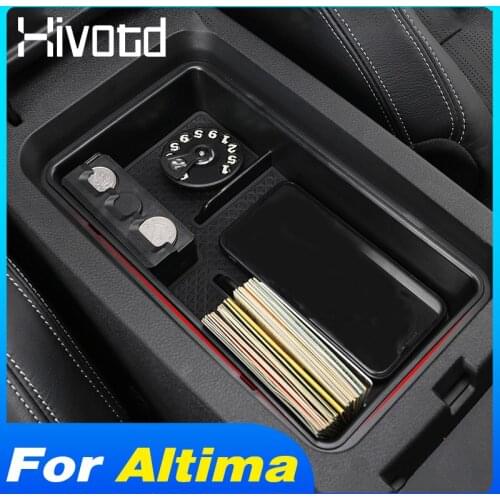 Hivotd Car Central Armrest Storage Box Phone Cards Container Holder Organizer Interior Accessories For Nissan Altima 2019-2021