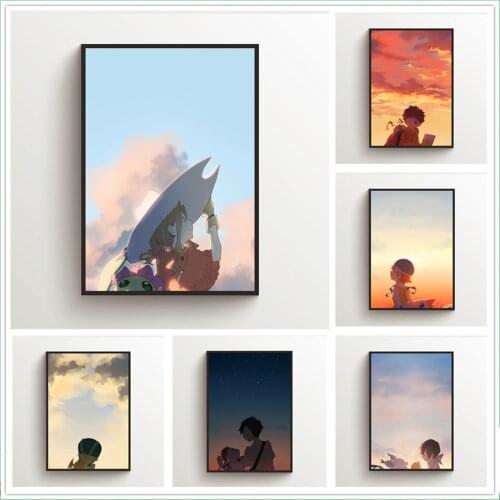 WTQ Canvas Painting Anime Posters Digimon Adventure Wall Decor Wall Art Picture for Living Room Decoration Home Deco