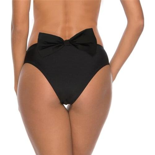 Swimwear Women Sexy Bikini Bottom Bow Briefs Brazilian Thong Swimsuit Comfortable Biquini Swim Shorts Black Ladies Swimsuit