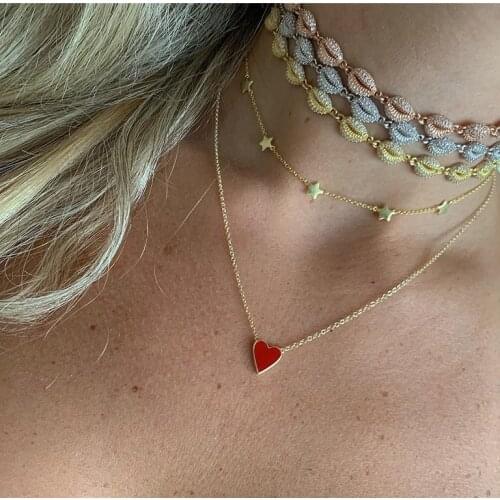 2020 Summer Beach Trendy Women Lady Sexy Choker Jewelry Gold Filled White Rainbow Colorful Cz Sea Shell Design Necklace Jewelry