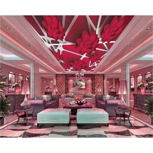 Beibehang Interior fashion classic wallpaper vector 3D flower stereo frame ceiling decoration papel de parede 3d papier peint