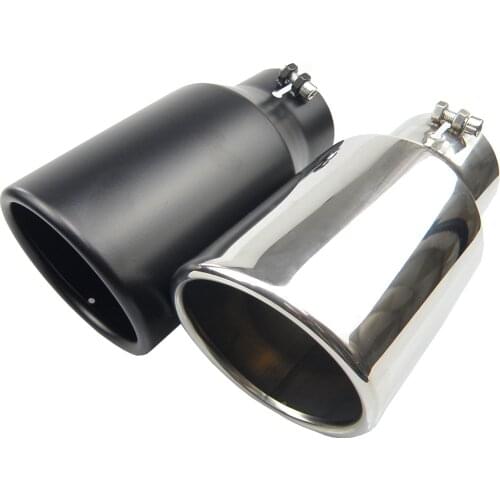 Car Bolt-On stainless steel Diesel 3"inlet 4.5"outlet Exhaust Muffler Tip Black or Siliver Color Rolled End Angle Cut Tail Pipe