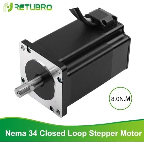 Nema 34 Closed Loop Stepper Motor Easy Servo With Encoder 86A8EC High Torque 8NM Shaft Diameter 14mm 6A
