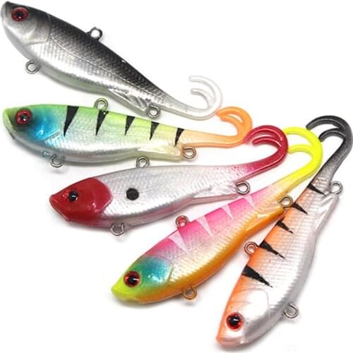 New 65mm/13g 5-color split tail tail lead fish Luya soft fish soft bait software VIB freshwater fake bait