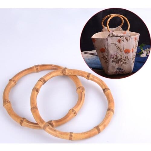 130mm/150mm Natural Bamboo Handle For DIY Handbag, Round Shape Bamboo Handle For Bags Accessories