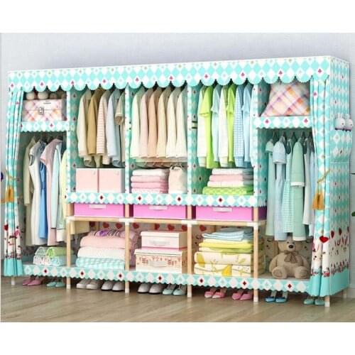 Solid wood wardrobe easy assembled wardrobe length 210 cm