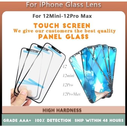 Touch Panel Replacement For iPhone 12Pro 12Mini 12 12 Pro MAX Front Outer Screen Glass Lens With Frame Bezel Repair parts