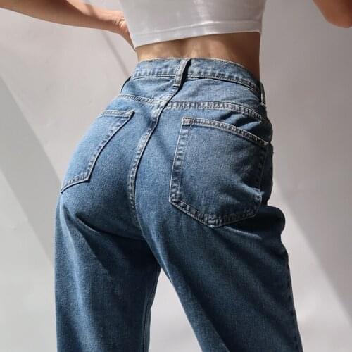 TVVOVVIN High-waist Floor-to-ceiling Straight Leg Jeans Womens Autumn New Fashionable Mopping Wide-leg Solid Pants M0WT