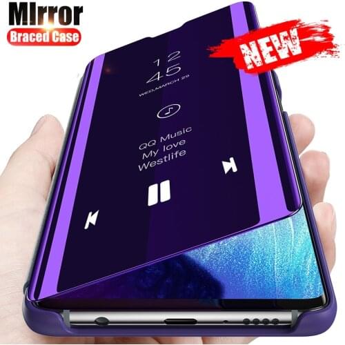Smart Mirror Flip Phone Case For Vivo V20 Case Shockproof Clear View Back Covers on Viver