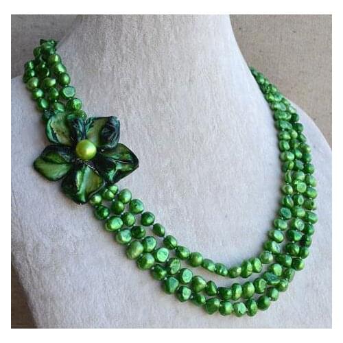 Unique Pearls jewellery Store Shell Flower Pearl Necklace Baroque Real Freshwater Pearl Necklace Magnet Clasp Fine Jewelry