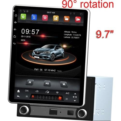 6core android 8.1 universal car dvd player with 90° rotation 9.7"touch screen 1024*768 HD 4G RAM 32G ROM gps navi radio headunit