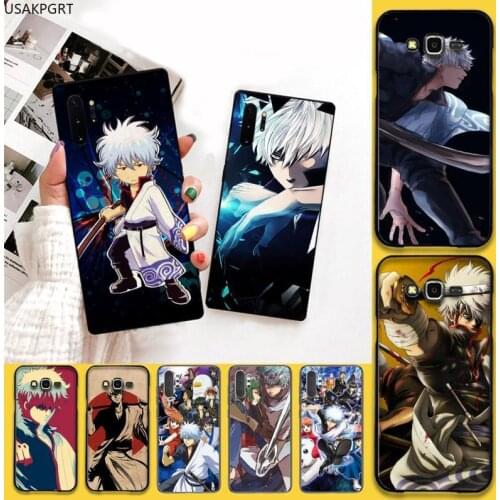 USAKPGRT Anime Gintama Black TPU Soft Phone Case For Samsung Galaxy Note20 ultra 7 8 9 10 Plus lite J7 J8 Plus 2018 Prime