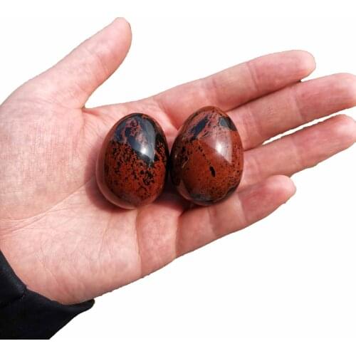 High Quality Natural Stone Red Mahogany Obsidian Sphere Egg Healing Reiki Crafts Stone