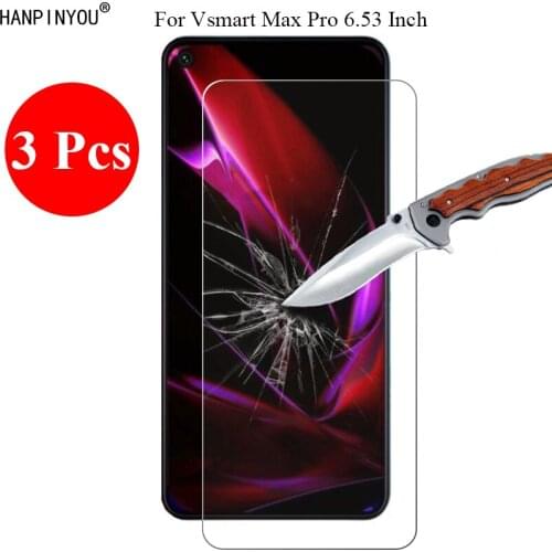 3 Pcs/Lot 9H 2.5D Tempered Glass Screen Protector For Vsmart Max Pro 6.53" Protective Film Guard Shield + Clean Tools