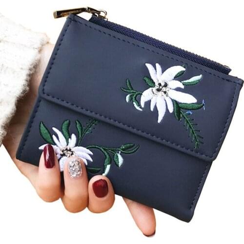 Flowers Women Wallets Pocket Lady Short Purses Cards Holder Zipper Coin Purse Woman Wallet Girls Money Pouch Bags Female Burse