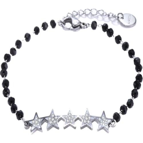 2020 New Design Charm Bracelet Bohemia Jewelry Silver Color Stars Beaded Chain Trendy Crystal Women Bracelets Friends Pulseira