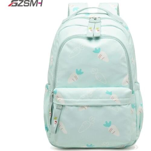 Woman Backpack Green Medium School Bagpacks for Teenage Girls College Supplies Kawaii Radish Embroidery Backpack Daypack