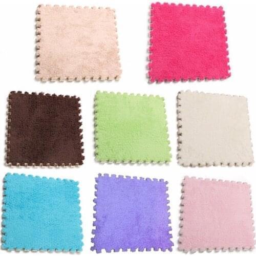 1pc 30*30cm Plush Puzzles Baby Playmats Puzzle Mat Infant Carpet Foam Kids Rug Baby Playing Mat Rug Puzzle Childrens Mat