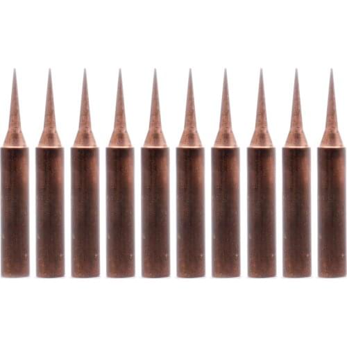 10Pcs 900M-T-I Pure Copper Low Temperature Soldering Iron Solder Tips Station Tool Iron Tips