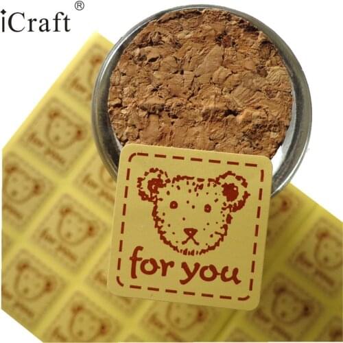 112pcs Cute Bear Seal Sticker Stationery Square Paper Point Sticker For You Self-adhesive DIY Paper Label 2.7x2.7cm