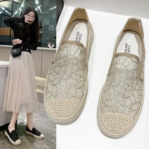 2021 Xiaoxiang Fisherman Shoes Lace-up Lazy Shoes One-step Breathable Loafers Casual Sports Flat Bottom Womens Shoes