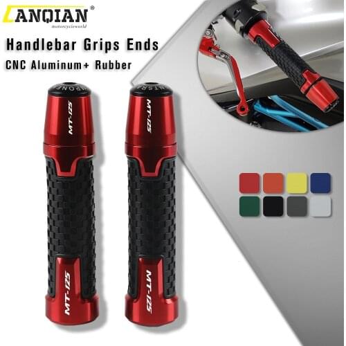 22MM Motorcycle Accessories CNC Handlebar Grips Handle Bar Cap End Plugs For YAMAHA MT125 MT 125 MT-125 2014 2015 2016 2017 2018