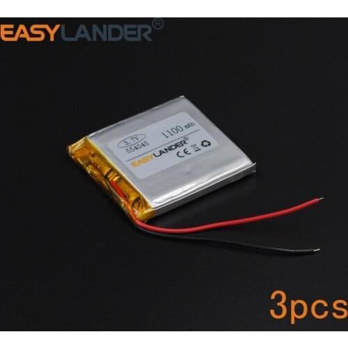 3pcs/Lot 3.7V 1100mAh Rechargeable li Polymer Li-ion Battery For Power bank treamer safety lamp Flash lighting lighting 554045