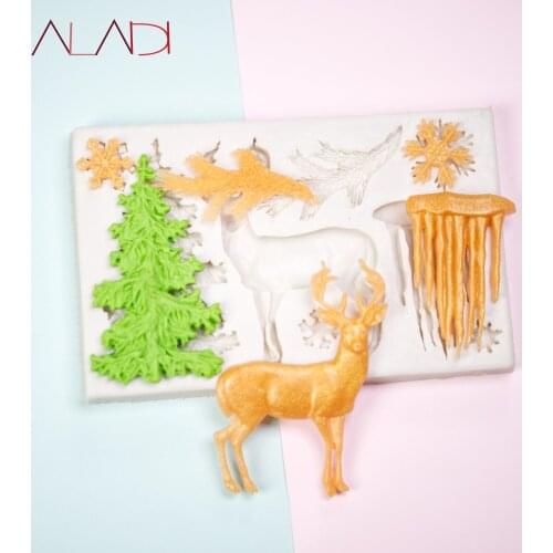 3D Christmas Deer Silicone Elk Head Cake Molds For Baking Chocolate Fondant Mold Baking Decorating Tools Accessories AD008