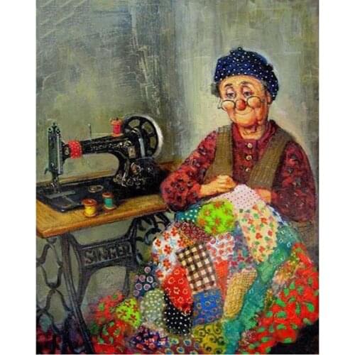 5D DIY Diamond Painting Full Square/Round Drill "Cartoon Grandma" 3d Rhinestone Embroidery Cross Stitch Gift Home Decor Gift