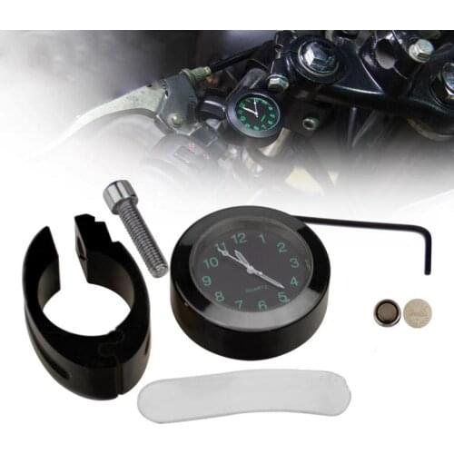 7/8" Universal Motorcycle Handlebar Watch Bike Grip Bar Mount Dial Clock Waterproof For Scooter Bicycle Motor ATV Time Gauge