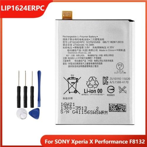 Original Replacement Phone Battery LIP1624ERPC For SONY Xperia X Performance F8132 Rechargable Batteries 2700mAh