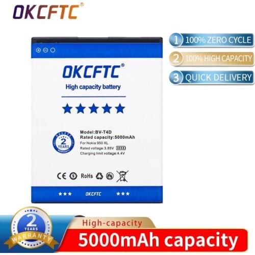 OKCFTC 5000mAh BV-T4D battery for Nokia Microsoft Lumia 950 XL CityMan Lumia 940 XL RM-1118 RM-1116 BVT4D