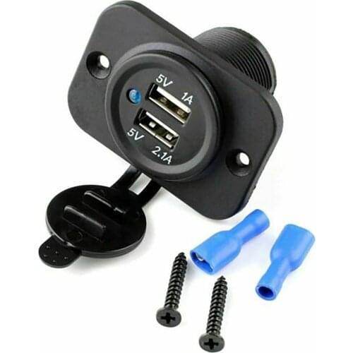 2 Port USB Socket 12V-24V Car Cigarette Lighter Socket Dual USB Power Adapter Charger Plug Splitter