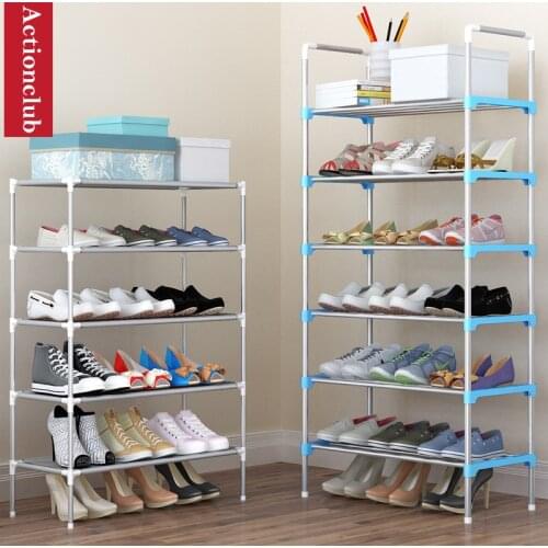 Bahmetev Simple Multi-layer DIY Assembly Metal Iron Shoe Shelf Student Dormitory Shoe Storage Rack Large Capacity Shoe Cabinet