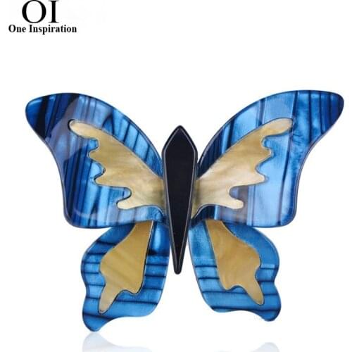 OI Animal Brooches Butterfly Shape Acrylic Brooch Woman Banquet Daily Dress Suit Chest Special Accessories Exquisite Gifts